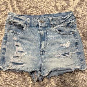 American Eagle Outfitters Light Blue Ripped Jean Shorts